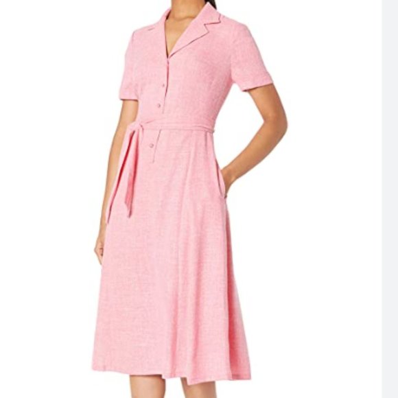 Anne Klein - Coral Front Button Down Midi Dress (Excellent Used Condition) - Picture 3 of 15